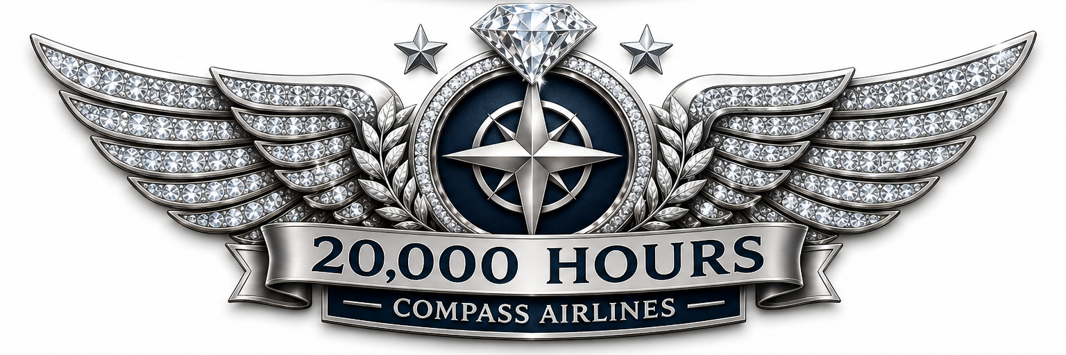 Congratulations! Awarded for achieving the elite milestone of 20,000 total flight hours